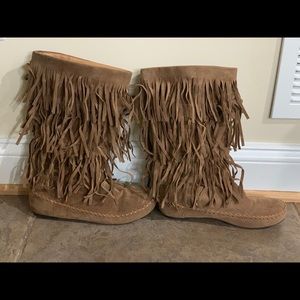 Brown Fringe Boots